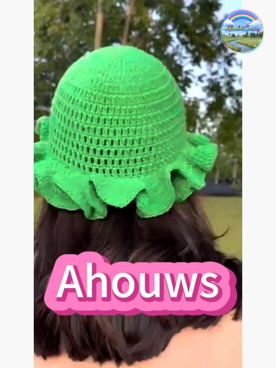 Crochet Bucket Hat Trendy Knit Floppy Cap Boho Handmade Travel Fishing Hat